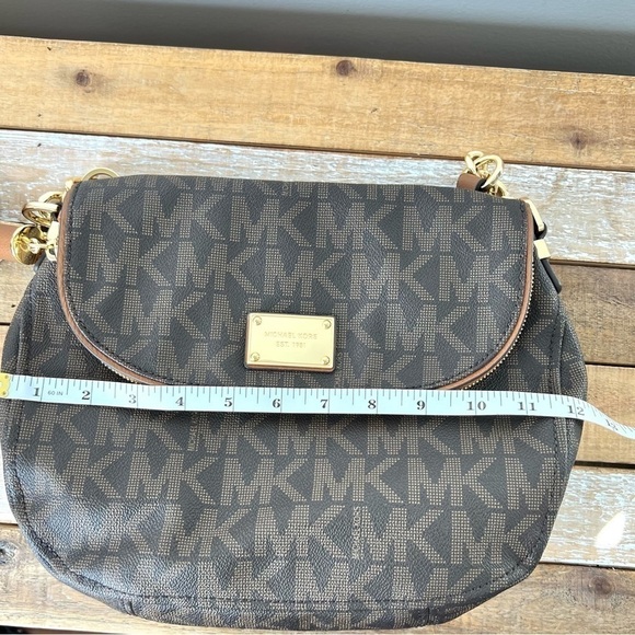 Michael Kors Brown Jet Medium Convertible Shoulder Bag Tassel Matching Wallet - Picture 9 of 16